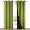 imageNICETOWN Full Shade Curtain Panels 37 Wide x 80 Long Fresh Green Pair of Thermal Insulated amp Energy Efficiency Blackout Drapes for Living Room Lined Silky Performance Window Dressing