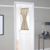 imageNICETOWN Linen Door Curtains 64 inch Length 1 Panel Farmhouse Kitchen Curtain Light Filtering Sidelight Door Covering Tie Up Shade for Living Room Narrow Window 1 Panel 26 inch Wide NaturalTaupe