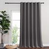 imageNICETOWN Sliding Glass Door Curtain Extra Long 132 inches Long Grommet Thermal Insulated Blackout Patio Door Curtain Panel for BedroomPergola Gray 1 Panel W80 x L132