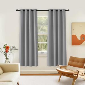 imageNICETOWN Room Darkening Curtain for Living Room  Energy Saving Thermal Insulated Grommet Room Darkening CurtainDrape for Bedroom 1 Panel 46 by 72 Silver Grey
