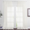 image:imageNICETOWN White Sheer Curtains 63 inche Length 2 Panels for Bedroom Rod Pocket Lightweight Drapes Voile Sheer Drapes Air amp Breathable Window Treatments for Kids Room W37 x L63Beige