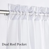 image:imageNICETOWN White Sheer Curtains 63 inche Length 2 Panels for Bedroom Rod Pocket Lightweight Drapes Voile Sheer Drapes Air amp Breathable Window Treatments for Kids Room W37 x L63White