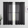 image:imageNICETOWN White Sheer Curtains 63 inche Length 2 Panels for Bedroom Rod Pocket Lightweight Drapes Voile Sheer Drapes Air amp Breathable Window Treatments for Kids Room W37 x L63Black