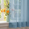 image:imageNICETOWN White Sheer Curtains 63 inche Length 2 Panels for Bedroom Rod Pocket Lightweight Drapes Voile Sheer Drapes Air amp Breathable Window Treatments for Kids Room W37 x L63Stone Blue