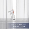 image:imageNICETOWN White Sheer Curtains 63 inche Length 2 Panels for Bedroom Rod Pocket Lightweight Drapes Voile Sheer Drapes Air amp Breathable Window Treatments for Kids Room W37 x L63Light Grey