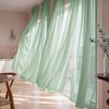 image:imageNICETOWN White Sheer Curtains 63 inche Length 2 Panels for Bedroom Rod Pocket Lightweight Drapes Voile Sheer Drapes Air amp Breathable Window Treatments for Kids Room W37 x L63Sage Green