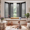 image:imageNICETOWN White Sheer Curtains 63 inche Length 2 Panels for Bedroom Rod Pocket Lightweight Drapes Voile Sheer Drapes Air amp Breathable Window Treatments for Kids Room W37 x L63Black