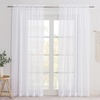 image:imageNICETOWN White Sheer Curtains 63 inche Length 2 Panels for Bedroom Rod Pocket Lightweight Drapes Voile Sheer Drapes Air amp Breathable Window Treatments for Kids Room W37 x L63White