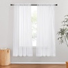image:imageNICETOWN White Sheer Curtains 63 inche Length 2 Panels for Bedroom Rod Pocket Lightweight Drapes Voile Sheer Drapes Air amp Breathable Window Treatments for Kids Room W37 x L63White
