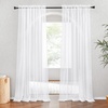 image:imageNICETOWN White Sheer Curtains 63 inche Length 2 Panels for Bedroom Rod Pocket Lightweight Drapes Voile Sheer Drapes Air amp Breathable Window Treatments for Kids Room W37 x L63White