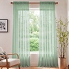 image:imageNICETOWN White Sheer Curtains 63 inche Length 2 Panels for Bedroom Rod Pocket Lightweight Drapes Voile Sheer Drapes Air amp Breathable Window Treatments for Kids Room W37 x L63Sage Green