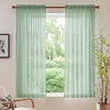image:imageNICETOWN White Sheer Curtains 63 inche Length 2 Panels for Bedroom Rod Pocket Lightweight Drapes Voile Sheer Drapes Air amp Breathable Window Treatments for Kids Room W37 x L63Sage Green