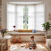image:imageNICETOWN White Sheer Curtains 63 inche Length 2 Panels for Bedroom Rod Pocket Lightweight Drapes Voile Sheer Drapes Air amp Breathable Window Treatments for Kids Room W37 x L63Beige