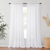 image:imageNICETOWN White Sheer Curtains 63 inche Length 2 Panels for Bedroom Rod Pocket Lightweight Drapes Voile Sheer Drapes Air amp Breathable Window Treatments for Kids Room W37 x L63White