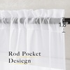 image:imageNICETOWN White Sheer Curtains 63 inche Length 2 Panels for Bedroom Rod Pocket Lightweight Drapes Voile Sheer Drapes Air amp Breathable Window Treatments for Kids Room W37 x L63White