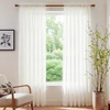 image:imageNICETOWN White Sheer Curtains 63 inche Length 2 Panels for Bedroom Rod Pocket Lightweight Drapes Voile Sheer Drapes Air amp Breathable Window Treatments for Kids Room W37 x L63Natural