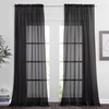 image:imageNICETOWN White Sheer Curtains 63 inche Length 2 Panels for Bedroom Rod Pocket Lightweight Drapes Voile Sheer Drapes Air amp Breathable Window Treatments for Kids Room W37 x L63Black