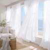image:imageNICETOWN White Sheer Curtains 63 inche Length 2 Panels for Bedroom Rod Pocket Lightweight Drapes Voile Sheer Drapes Air amp Breathable Window Treatments for Kids Room W37 x L63White