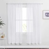 image:imageNICETOWN White Sheer Curtains 63 inche Length 2 Panels for Bedroom Rod Pocket Lightweight Drapes Voile Sheer Drapes Air amp Breathable Window Treatments for Kids Room W37 x L63White
