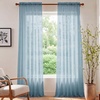 image:imageNICETOWN White Sheer Curtains 63 inche Length 2 Panels for Bedroom Rod Pocket Lightweight Drapes Voile Sheer Drapes Air amp Breathable Window Treatments for Kids Room W37 x L63Stone Blue