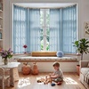 image:imageNICETOWN White Sheer Curtains 63 inche Length 2 Panels for Bedroom Rod Pocket Lightweight Drapes Voile Sheer Drapes Air amp Breathable Window Treatments for Kids Room W37 x L63Stone Blue