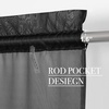 image:imageNICETOWN White Sheer Curtains 63 inche Length 2 Panels for Bedroom Rod Pocket Lightweight Drapes Voile Sheer Drapes Air amp Breathable Window Treatments for Kids Room W37 x L63Black