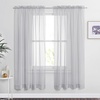 image:imageNICETOWN White Sheer Curtains 63 inche Length 2 Panels for Bedroom Rod Pocket Lightweight Drapes Voile Sheer Drapes Air amp Breathable Window Treatments for Kids Room W37 x L63Light Grey