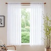 image:imageNICETOWN White Sheer Curtains 63 inche Length 2 Panels for Bedroom Rod Pocket Lightweight Drapes Voile Sheer Drapes Air amp Breathable Window Treatments for Kids Room W37 x L63White