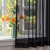 image:imageNICETOWN White Sheer Curtains 63 inche Length 2 Panels for Bedroom Rod Pocket Lightweight Drapes Voile Sheer Drapes Air amp Breathable Window Treatments for Kids Room W37 x L63Black