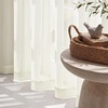 image:imageNICETOWN White Sheer Curtains 63 inche Length 2 Panels for Bedroom Rod Pocket Lightweight Drapes Voile Sheer Drapes Air amp Breathable Window Treatments for Kids Room W37 x L63Natural