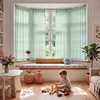 image:imageNICETOWN White Sheer Curtains 63 inche Length 2 Panels for Bedroom Rod Pocket Lightweight Drapes Voile Sheer Drapes Air amp Breathable Window Treatments for Kids Room W37 x L63Sage Green