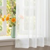 image:imageNICETOWN White Sheer Curtains 63 inche Length 2 Panels for Bedroom Rod Pocket Lightweight Drapes Voile Sheer Drapes Air amp Breathable Window Treatments for Kids Room W37 x L63Beige