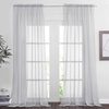 image:imageNICETOWN White Sheer Curtains 63 inche Length 2 Panels for Bedroom Rod Pocket Lightweight Drapes Voile Sheer Drapes Air amp Breathable Window Treatments for Kids Room W37 x L63Light Grey