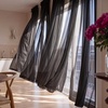 image:imageNICETOWN White Sheer Curtains 63 inche Length 2 Panels for Bedroom Rod Pocket Lightweight Drapes Voile Sheer Drapes Air amp Breathable Window Treatments for Kids Room W37 x L63Black