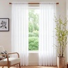 image:imageNICETOWN White Sheer Curtains 63 inche Length 2 Panels for Bedroom Rod Pocket Lightweight Drapes Voile Sheer Drapes Air amp Breathable Window Treatments for Kids Room W37 x L63Ivory