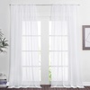 image:imageNICETOWN White Sheer Curtains 63 inche Length 2 Panels for Bedroom Rod Pocket Lightweight Drapes Voile Sheer Drapes Air amp Breathable Window Treatments for Kids Room W37 x L63White