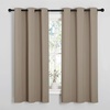 image:imageNICETOWN Bedroom Curtain Panels Blackout Draperies Thermal Insulated Solid Grommet Blackout CurtainsDrapes 1 Pair 34 by 63 inches Taupe