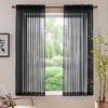 image:imageNICETOWN White Sheer Curtains 63 inche Length 2 Panels for Bedroom Rod Pocket Lightweight Drapes Voile Sheer Drapes Air amp Breathable Window Treatments for Kids Room W37 x L63Black