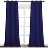 image:imageNICETOWN Window Drapes Long Curtains  Living Room Panels Grommet Top Window Treatment for Hall amp Guest Room Navy Blue 42 inches Wide x 95 inches Long 2 Pieces