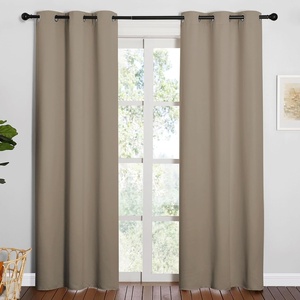 image:imageNICETOWN 84 inches Blackout Curtains for Office and Theater Thermal Insulated Solid Grommet Drapes for Living Room Taupe 1 Pair 42 inches Wide