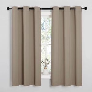 image:imageNICETOWN Bedroom Curtain Panels Blackout Draperies Thermal Insulated Solid Grommet Blackout CurtainsDrapes 1 Pair 34 by 63 inches Taupe