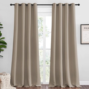 image:imageNICETOWN Taupe Blackout Curtains 102 Long 55 Wide 2 Pieces for Office Dining Guest Room  Sound Reducing Heat and Cold Block Panels for Modern Decorative