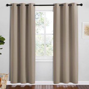 image:imageNICETOWN Taupe Room Darkening Curtains for Kitchen Set of 2 42 inches Wide by 78 inches Long Window Treatment Thermal Insulated Solid Grommet Room Darkening CurtainsDrapes for Bedroom