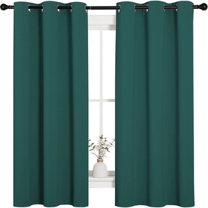image:imageNICETOWN Thermal Insulated Solid Grommet Blackout CurtainsDrapesPanels for Dining Room Hunter Green 1 Pair 42 by 63Inch