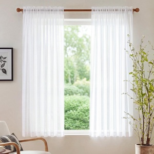 image:imageNICETOWN White Sheer Curtains 63 inche Length 2 Panels for Bedroom Rod Pocket Lightweight Drapes Voile Sheer Drapes Air amp Breathable Window Treatments for Kids Room W37 x L63Ivory