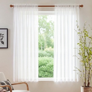 image:imageNICETOWN White Sheer Curtains 63 inche Length 2 Panels for Bedroom Rod Pocket Lightweight Drapes Voile Sheer Drapes Air amp Breathable Window Treatments for Kids Room W37 x L63Beige