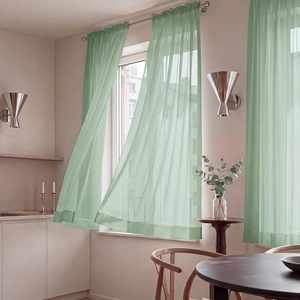image:imageNICETOWN White Sheer Curtains 63 inche Length 2 Panels for Bedroom Rod Pocket Lightweight Drapes Voile Sheer Drapes Air amp Breathable Window Treatments for Kids Room W37 x L63Sage Green