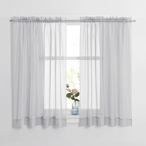 image:imageNICETOWN White Sheer Curtains 63 inche Length 2 Panels for Bedroom Rod Pocket Lightweight Drapes Voile Sheer Drapes Air amp Breathable Window Treatments for Kids Room W37 x L63Light Grey
