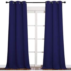 image:imageNICETOWN Window Drapes Long Curtains  Living Room Panels Grommet Top Window Treatment for Hall amp Guest Room Navy Blue 42 inches Wide x 95 inches Long 2 Pieces
