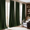 image:imageNICETOWN Lavender Purple Velvet Curtains 84 inch Long for Girls Bedroom Room Darkening Drapes Soft Privacy Protection Window Treatments for Hall 2 Pieces 52 WideOlive Green